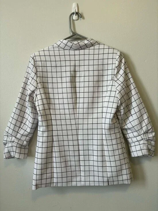 Plaid Button Blazer - Size XS - Picture 2 of 3